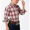 Roper Amarillo Boys' Vintage Red Plaid Button Long Sleeve Western Shirt 2 Roper Amarillo Boys' Vintage Red Plaid Button Long Sleeve Western Shirt -Roper Shop 2000295443 600 P1