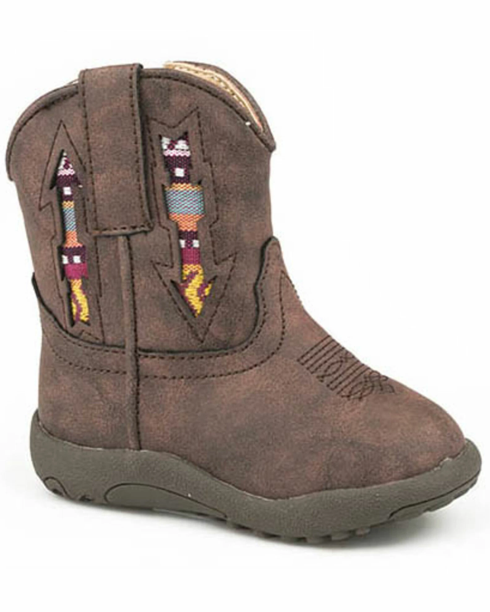 Roper Toddler Boys' Southwestern Arrow Western Boots - Round Toe For Toddler-Boys' Brown 3 Roper Toddler Boys' Southwestern Arrow Western Boots - Round Toe For Toddler-Boys' Brown