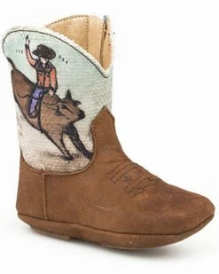 Roper Infant Boys' Bull Rider Poppet Boots For Infant-Boys' Brown