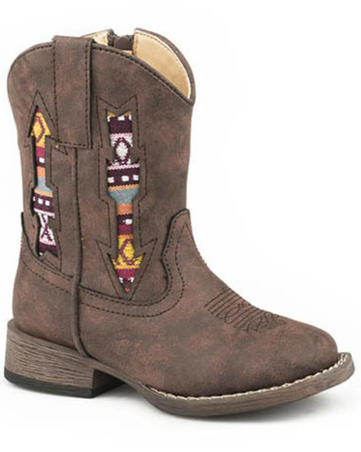 Roper Youth Boys' Southwestern Arrow Western Boots - Square Toe Brown 4 Roper Youth Boys' Southwestern Arrow Western Boots - Square Toe Brown - Image 2