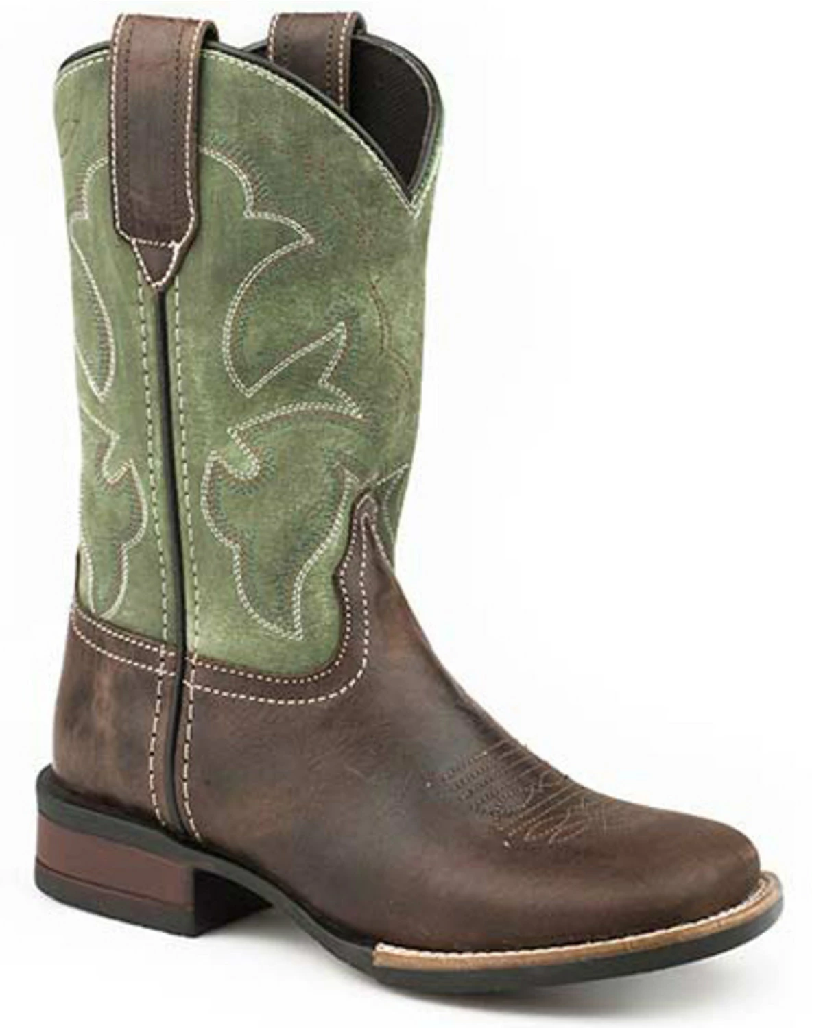 Roper Youth Boys' Brown Full-Grain Leather Western Boots - Square Toe 4 Roper Youth Boys' Brown Full-Grain Leather Western Boots - Square Toe - Image 2