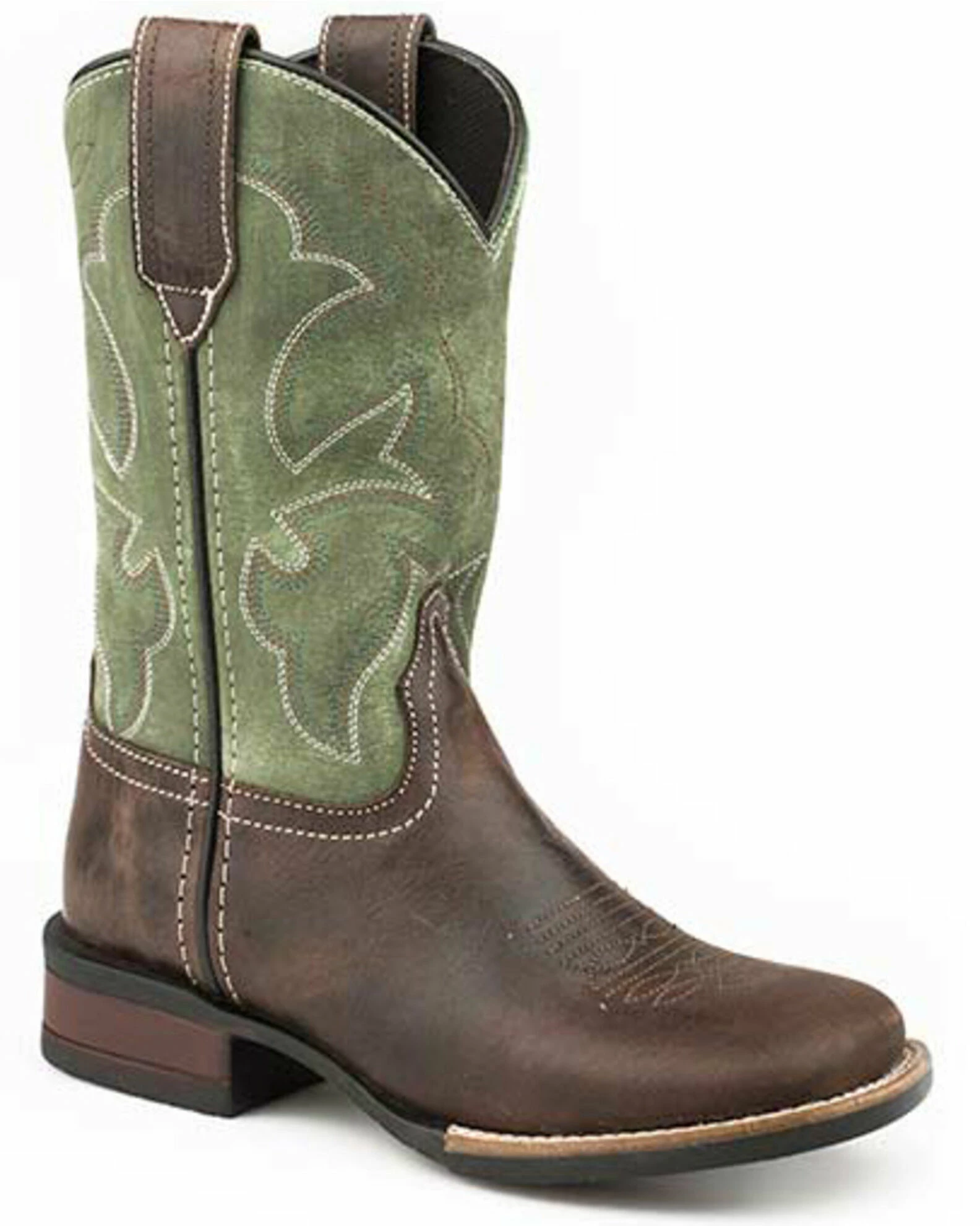 Roper Youth Boys' Brown Full-Grain Leather Western Boots - Square Toe 3 Roper Youth Boys' Brown Full-Grain Leather Western Boots - Square Toe