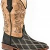 Roper Boys' White Embroidery Foot Western Boots - Square Toe Black -Roper Shop 2000309380 001 P1