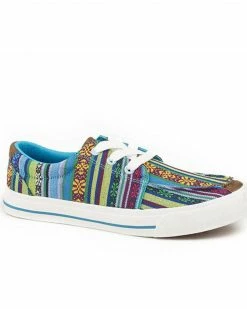 Roper Women's Southwestern Pattern Shoes Blue