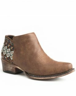 Roper Women's Southwestern Counter Fashion Booties - Snip Toe Brown