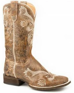 Roper Women's Distressed Brown Western Boots - Square Toe