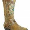 Roper Women's Vintage Brown Leather Western Boots - Snip Toe Tan