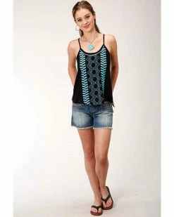 Roper Women's Black Embroidered Camisole Top -Roper Shop 2000313454 001 P3