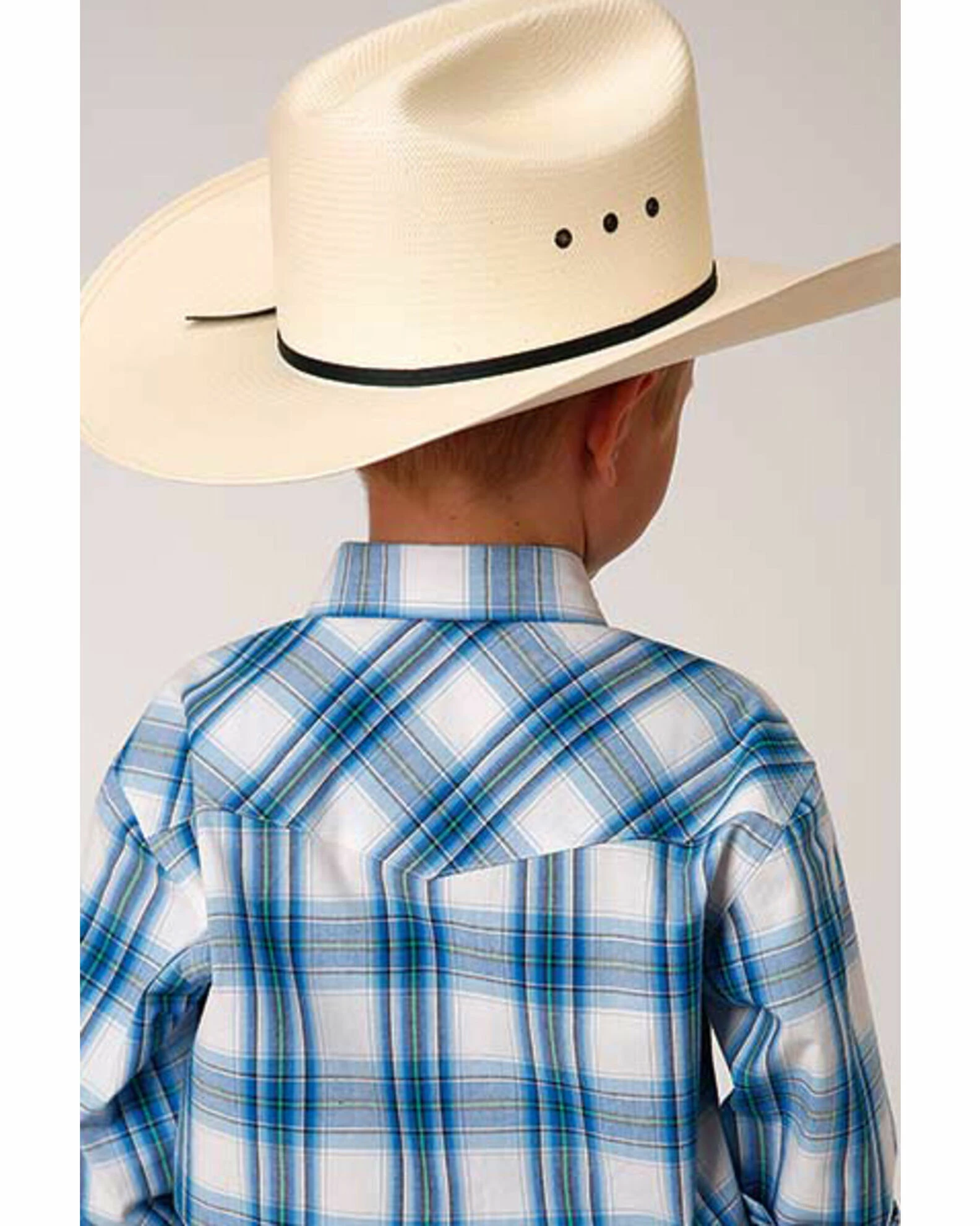 Roper Amarillo Boys' Plaid Long Sleeve Western Shirt 4 Roper Amarillo Boys' Plaid Long Sleeve Western Shirt - Image 2