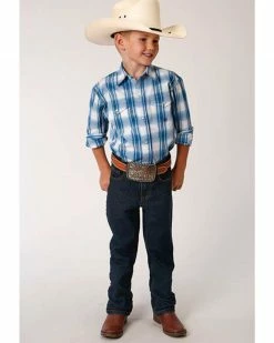 Roper Amarillo Boys' Plaid Long Sleeve Western Shirt 7 Roper Amarillo Boys' Plaid Long Sleeve Western Shirt -Roper Shop 2000313530 400 P3