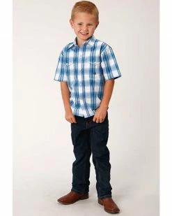 Roper Amarillo Boys' Plaid Short Sleeve Western Shirt 7 Roper Amarillo Boys' Plaid Short Sleeve Western Shirt -Roper Shop 2000313531 400 P3