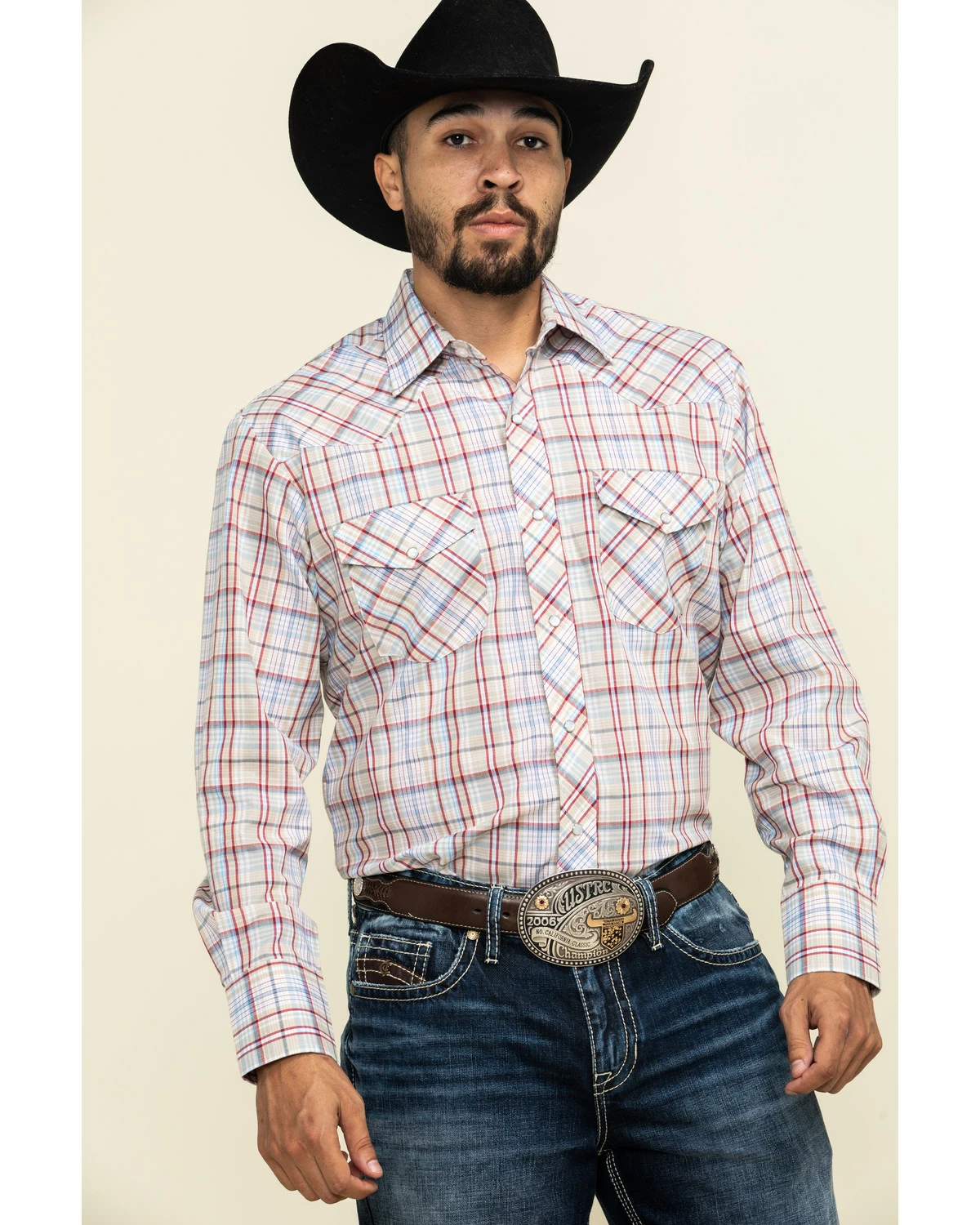 Roper Men's Classic Tan Plaid Long Sleeve Western Shirt 9 Roper Men's Classic Tan Plaid Long Sleeve Western Shirt - Image 7