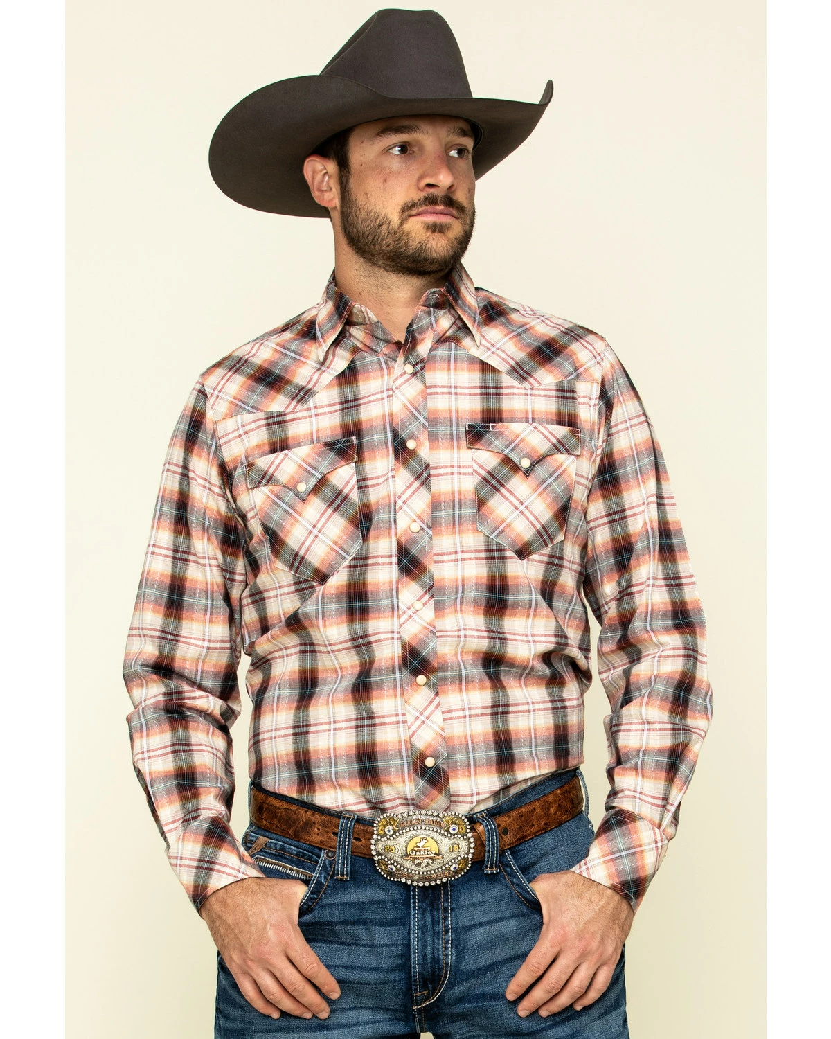 Roper Men's West Made Multi Rope Plaid Long Sleeve Western Shirt 9 Roper Men's West Made Multi Rope Plaid Long Sleeve Western Shirt - Image 7