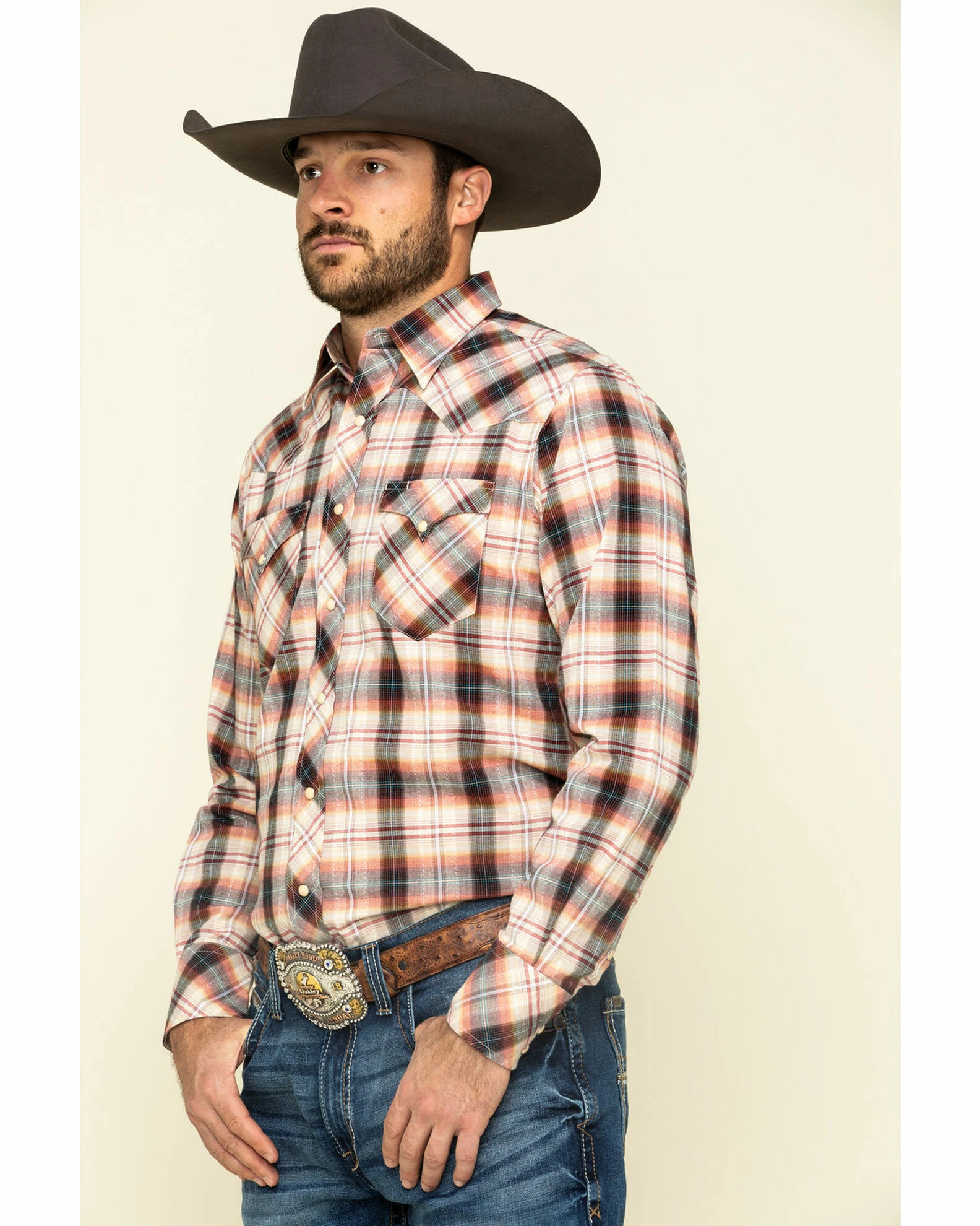 Roper Men's West Made Multi Rope Plaid Long Sleeve Western Shirt 5 Roper Men's West Made Multi Rope Plaid Long Sleeve Western Shirt - Image 3