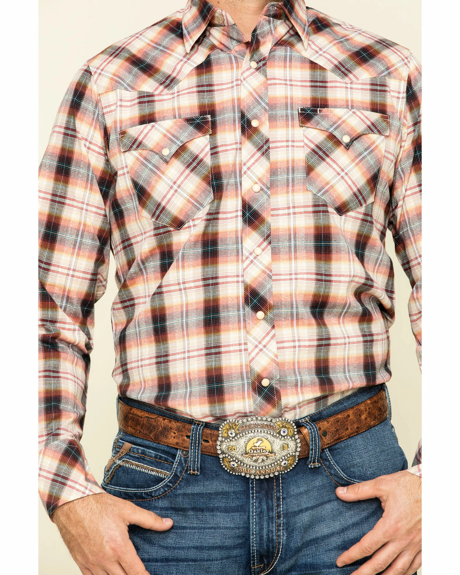 Roper Men's West Made Multi Rope Plaid Long Sleeve Western Shirt 6 Roper Men's West Made Multi Rope Plaid Long Sleeve Western Shirt - Image 4