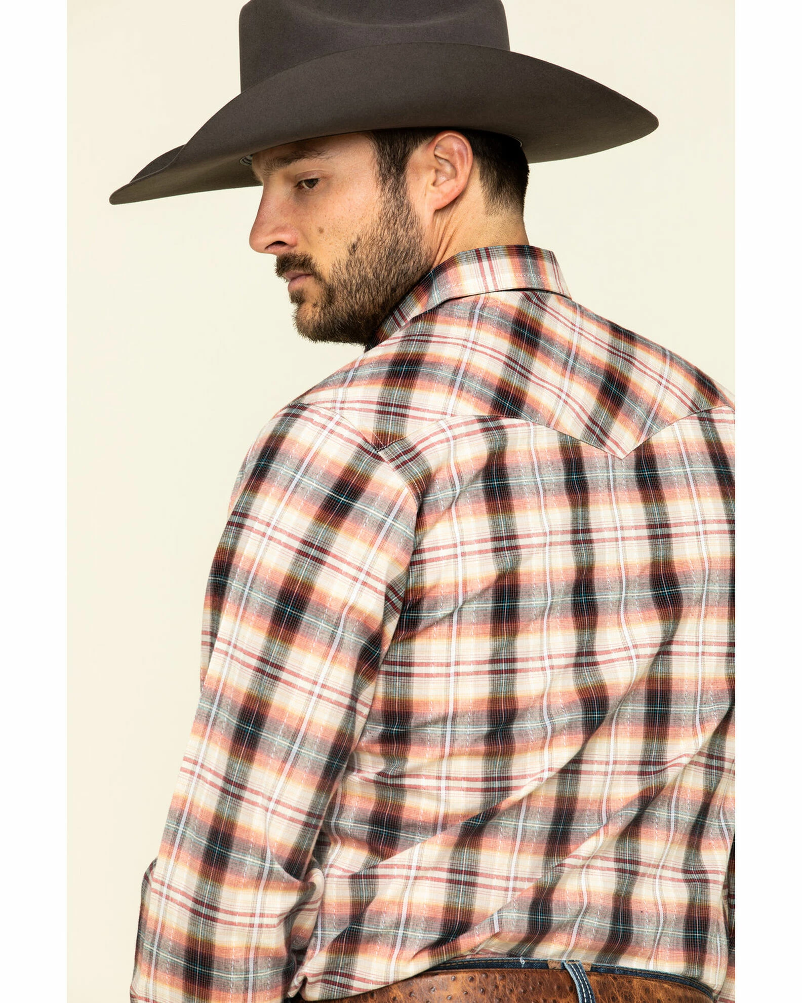 Roper Men's West Made Multi Rope Plaid Long Sleeve Western Shirt 7 Roper Men's West Made Multi Rope Plaid Long Sleeve Western Shirt - Image 5