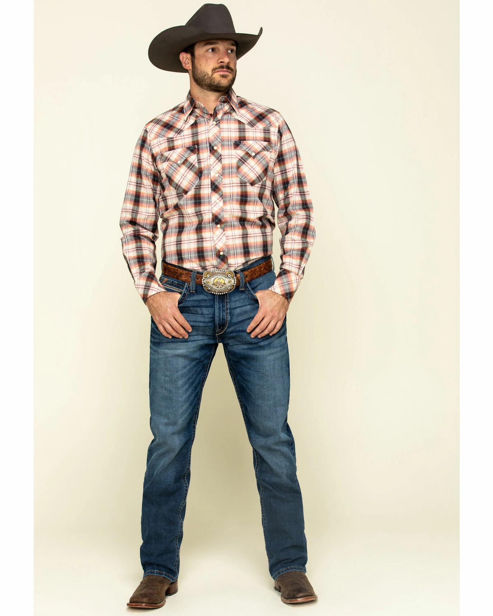 Roper Men's West Made Multi Rope Plaid Long Sleeve Western Shirt 8 Roper Men's West Made Multi Rope Plaid Long Sleeve Western Shirt - Image 6