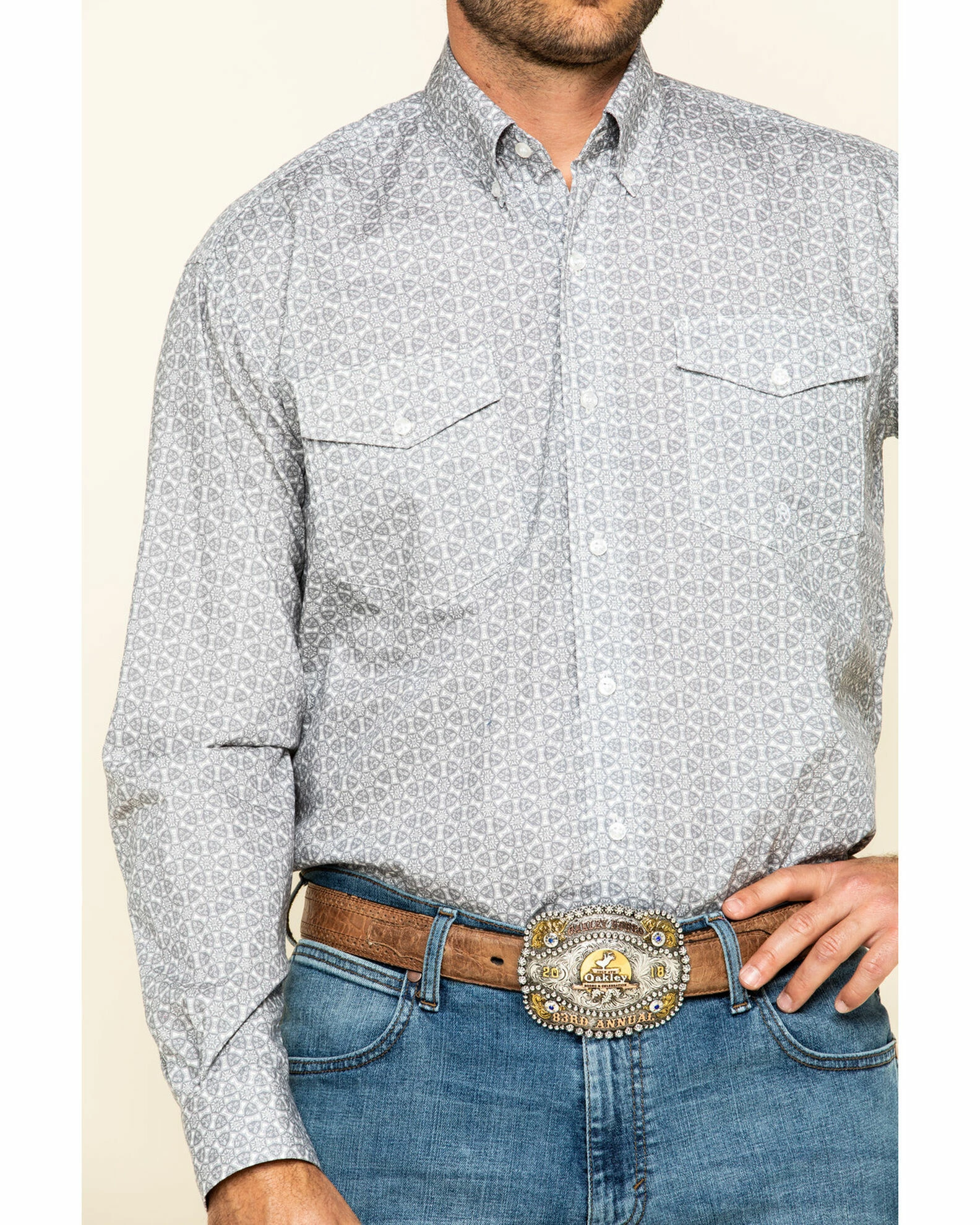 Roper Men's Amarillo Smoke Medallion Geo Print Long Sleeve Western Shirt 6 Roper Men's Amarillo Smoke Medallion Geo Print Long Sleeve Western Shirt - Image 4