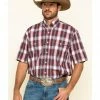 Roper Men's Amarillo Red Barn Plaid Short Sleeve Western Shirt -Roper Shop 2000315202 600 P1