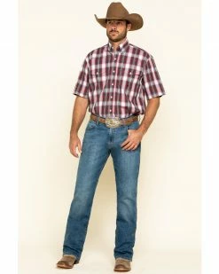Roper Men's Amarillo Red Barn Plaid Short Sleeve Western Shirt 14 Roper Men's Amarillo Red Barn Plaid Short Sleeve Western Shirt -Roper Shop 2000315202 600 P6