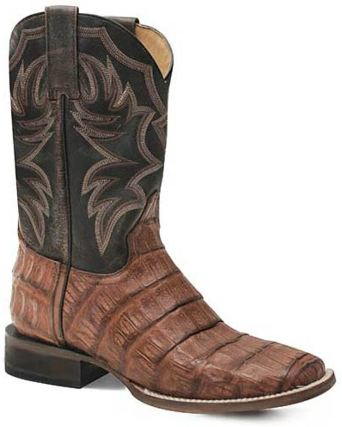 Roper Men's All In Caiman Belly Western Boots - Square Toe Tan 4 Roper Men's All In Caiman Belly Western Boots - Square Toe Tan - Image 2