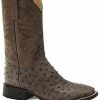 Roper Men's All In Ostrich Western Boots - Square Toe Brown -Roper Shop 2000324979 200 P1