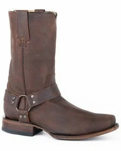 Roper Men's Biker Brown Western Boots - Square Toe
