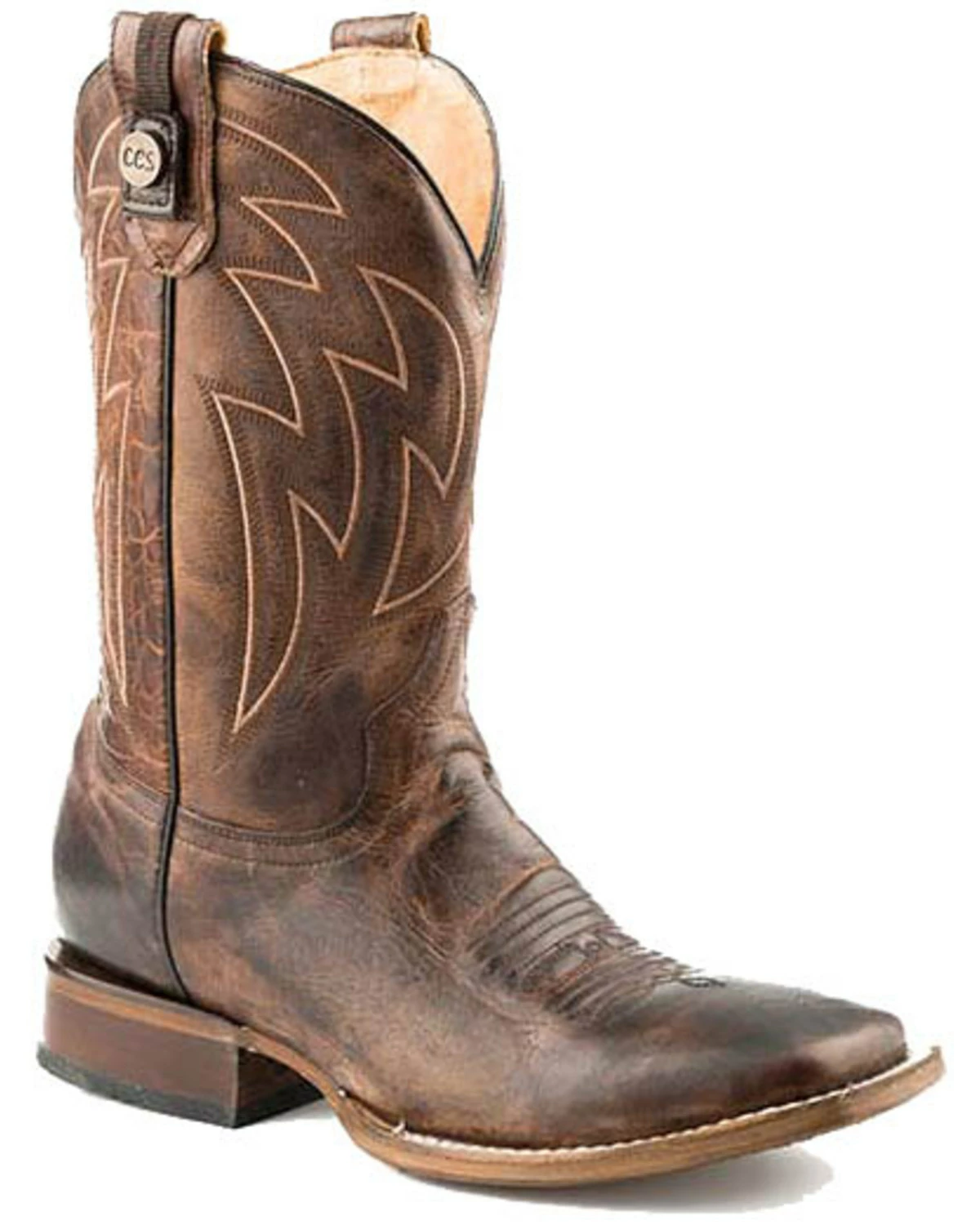 Roper Men's Rider Western Boots - Square Toe Brown 4 Roper Men's Rider Western Boots - Square Toe Brown - Image 2