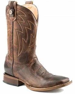 Roper Men's Rider Western Boots - Square Toe Brown