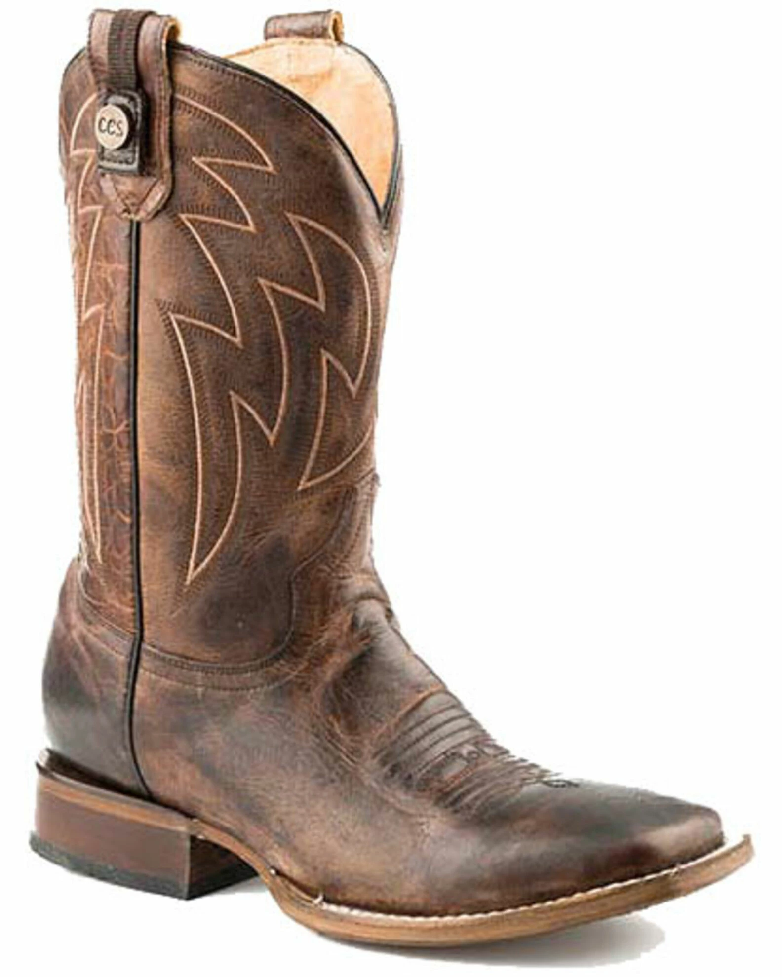Roper Men's Rider Western Boots - Square Toe Brown 3 Roper Men's Rider Western Boots - Square Toe Brown