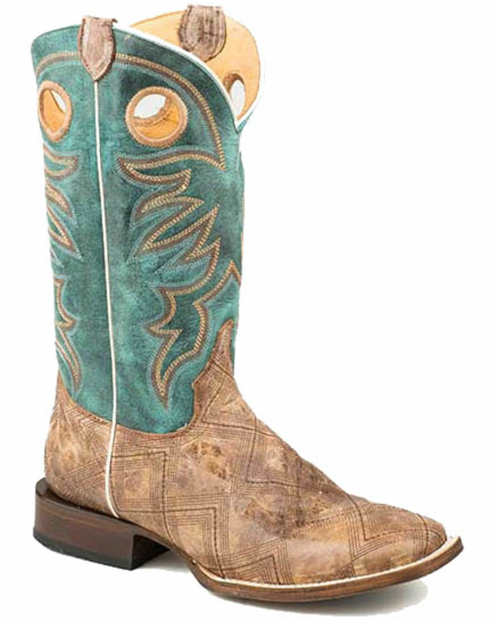 Roper Men's Garland Western Boots - Square Toe Tan 3 Roper Men's Garland Western Boots - Square Toe Tan