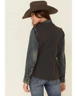 Roper Women's Grey Softshell Bonded Fleece-Lined Vest 11 Roper Women's Grey Softshell Bonded Fleece-Lined Vest -Roper Shop 2000326054 020 P4