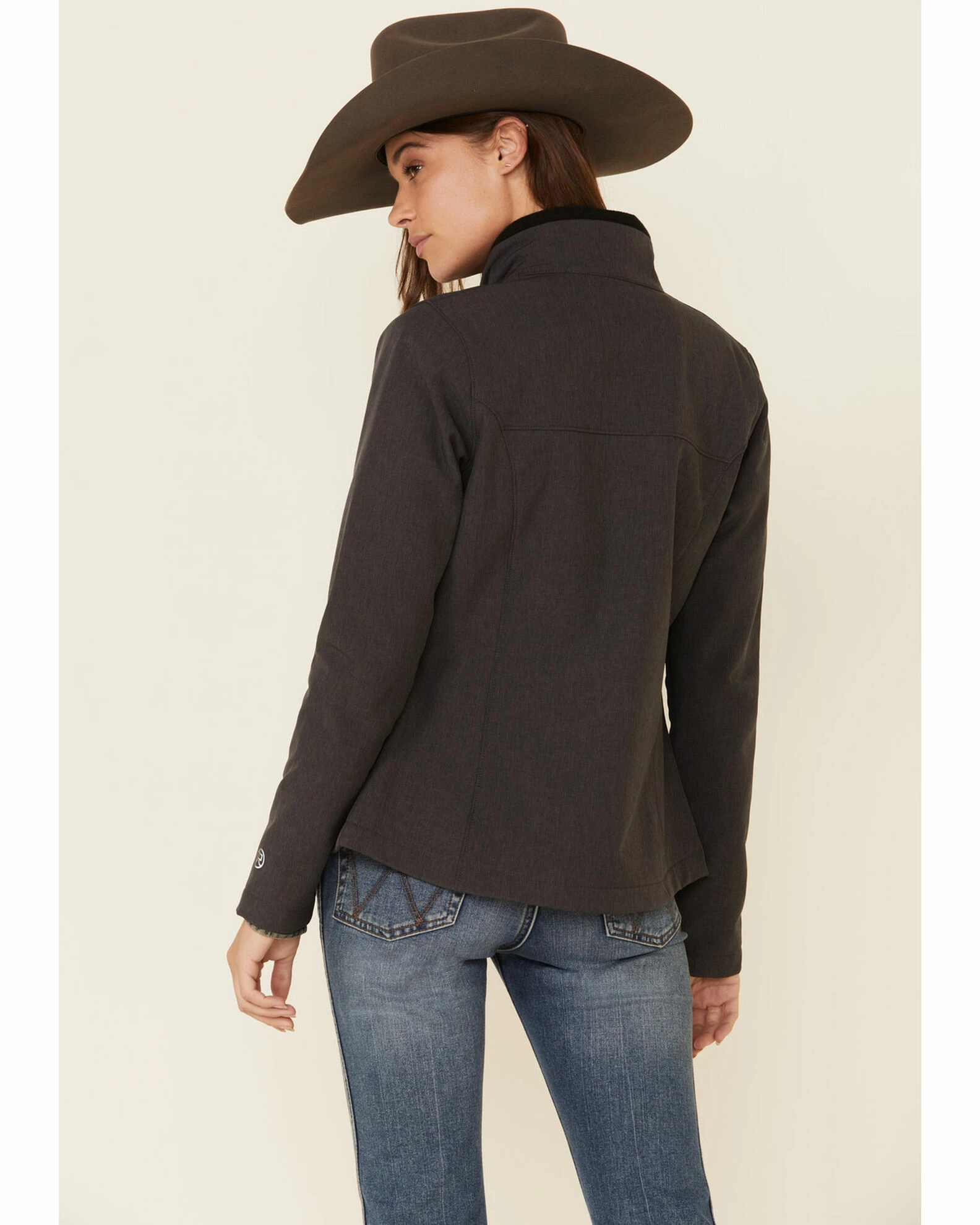 Roper Women's Grey Softshell Bonded Fleece Lined Jacket 6 Roper Women's Grey Softshell Bonded Fleece Lined Jacket - Image 4