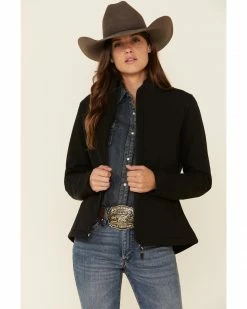 Roper Women's Black Softshell Bonded Fleece Lined Jacket 12 Roper Women's Black Softshell Bonded Fleece Lined Jacket -Roper Shop 2000326059 001 P1 1