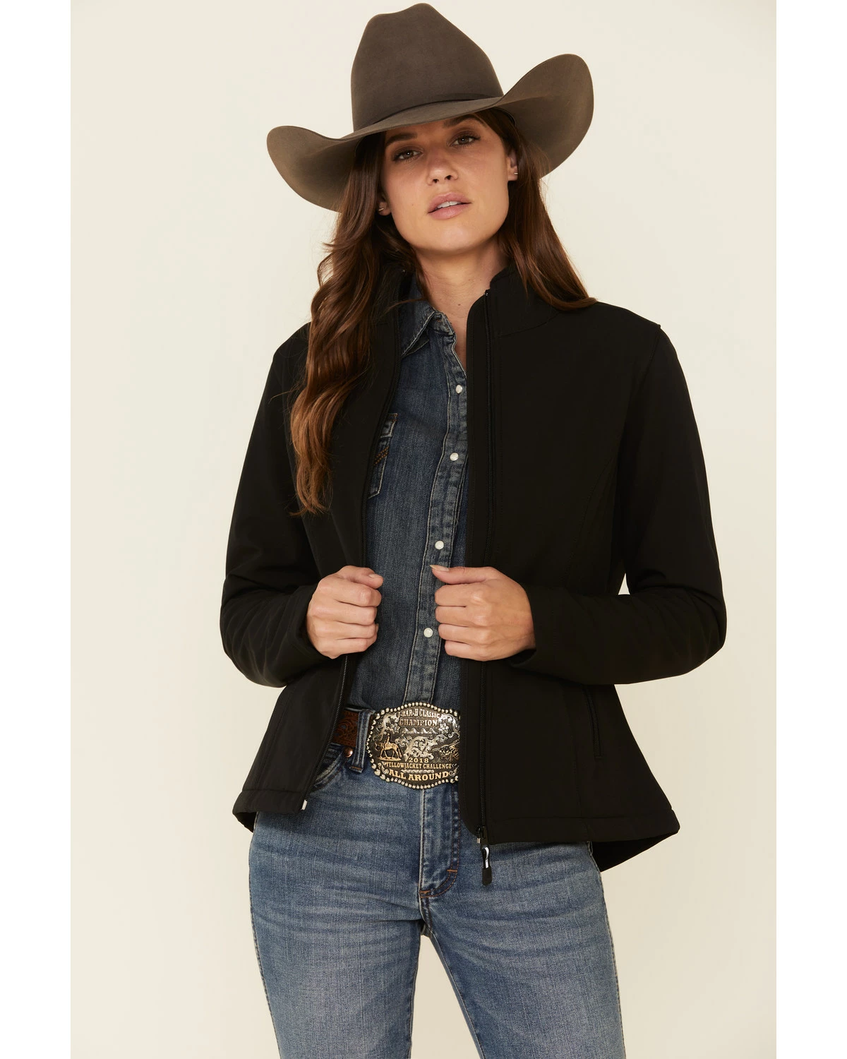 Roper Women's Black Softshell Bonded Fleece Lined Jacket 7 Roper Women's Black Softshell Bonded Fleece Lined Jacket - Image 6