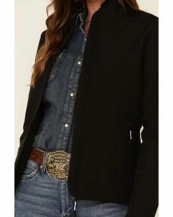 Roper Women's Black Softshell Bonded Fleece Lined Jacket 9 Roper Women's Black Softshell Bonded Fleece Lined Jacket -Roper Shop 2000326059 001 P3
