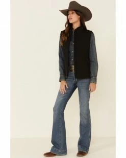 Roper Women's Black Softshell Bonded Fleece Lined Vest 9 Roper Women's Black Softshell Bonded Fleece Lined Vest -Roper Shop 2000326061 001 P4