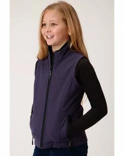 Roper Girls' Purple Softshell Fleece Vest