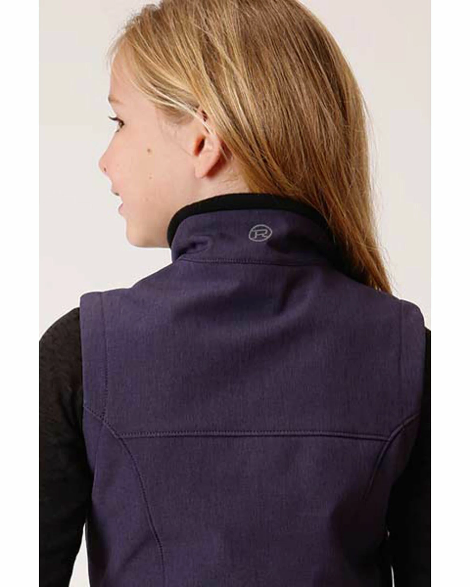 Roper Girls' Purple Softshell Fleece Vest 4 Roper Girls' Purple Softshell Fleece Vest - Image 2