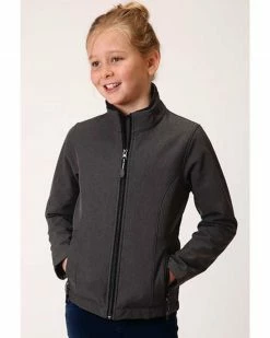 Roper Girls' Charcoal Softshell Jacket