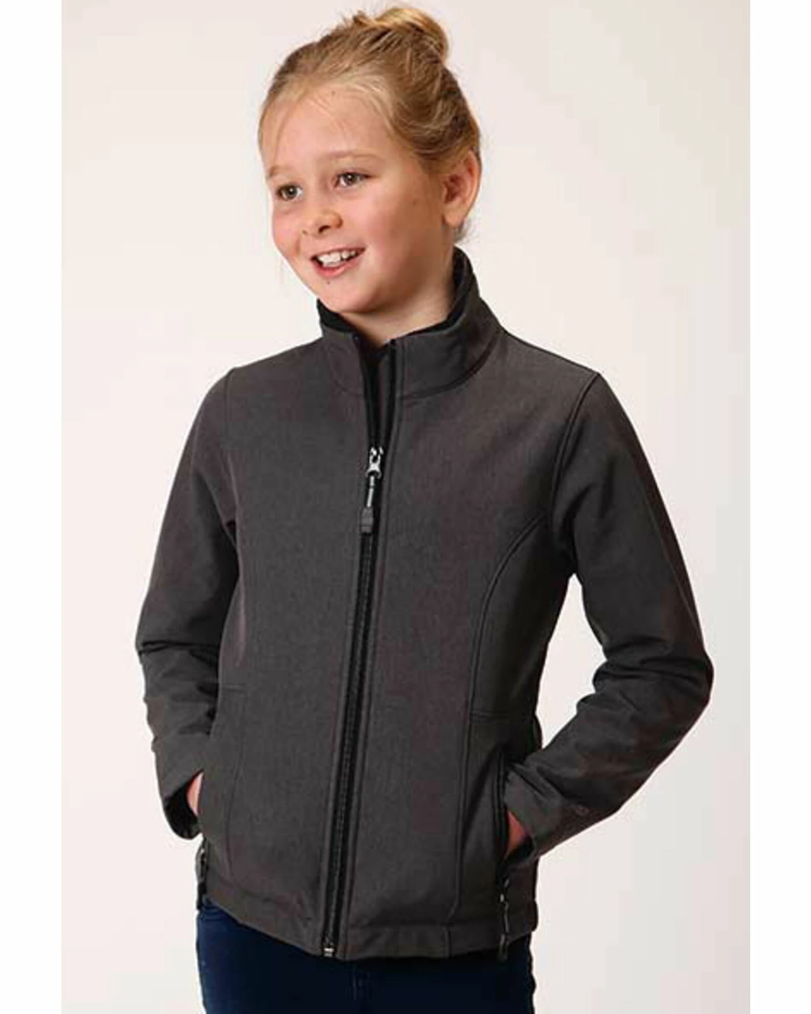 Roper Girls' Charcoal Softshell Jacket 3 Roper Girls' Charcoal Softshell Jacket