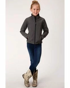 Roper Girls' Charcoal Softshell Jacket 8 Roper Girls' Charcoal Softshell Jacket -Roper Shop 2000326158 022 P3