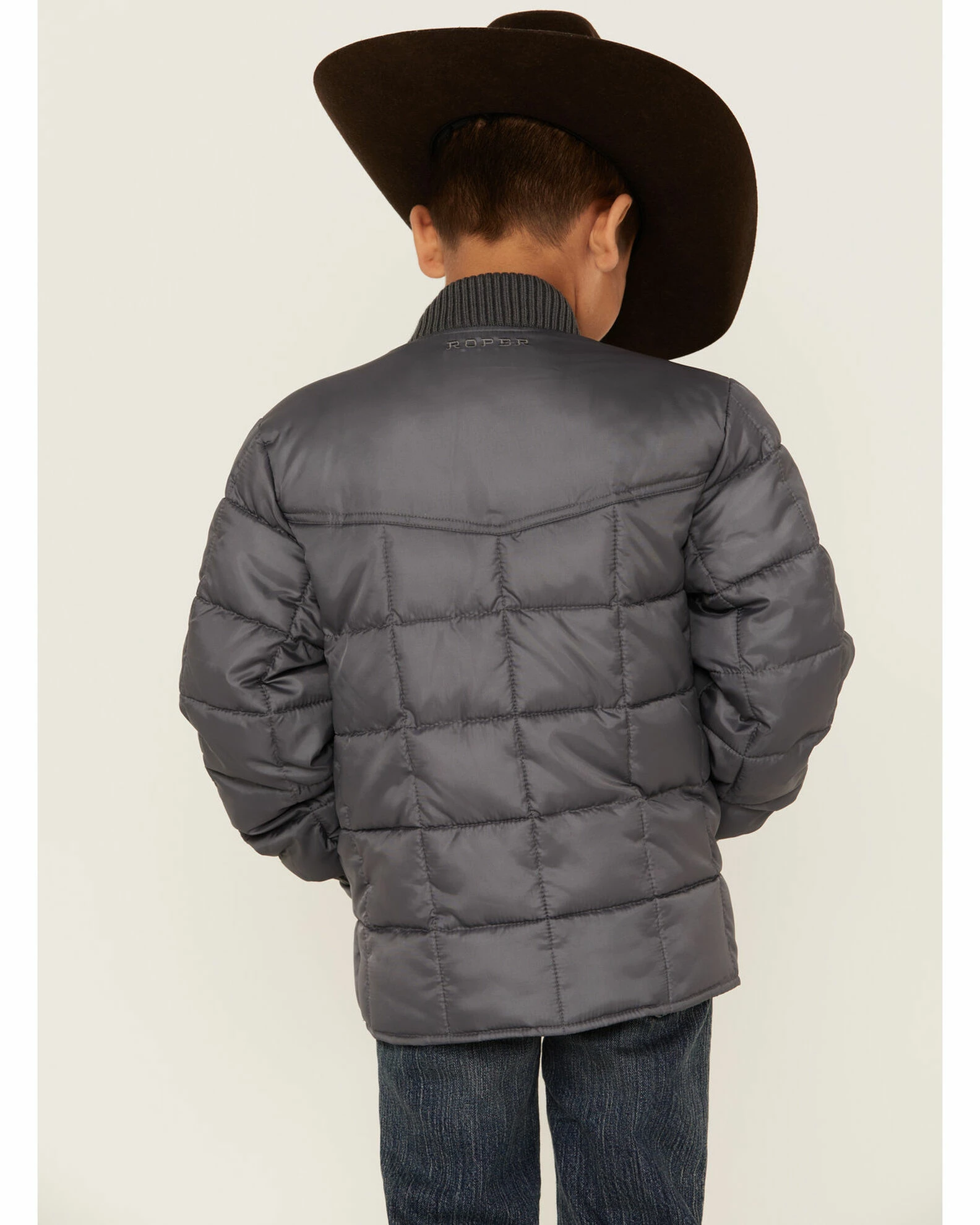 Roper Boys' Grey Rangewear Poly Filled Down Jacket 5 Roper Boys' Grey Rangewear Poly Filled Down Jacket - Image 3