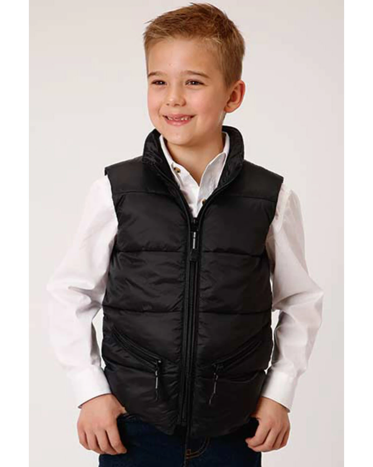 Roper Boys' Black Crushable Poly Filled Parachute Vest 6 Roper Boys' Black Crushable Poly Filled Parachute Vest - Image 4