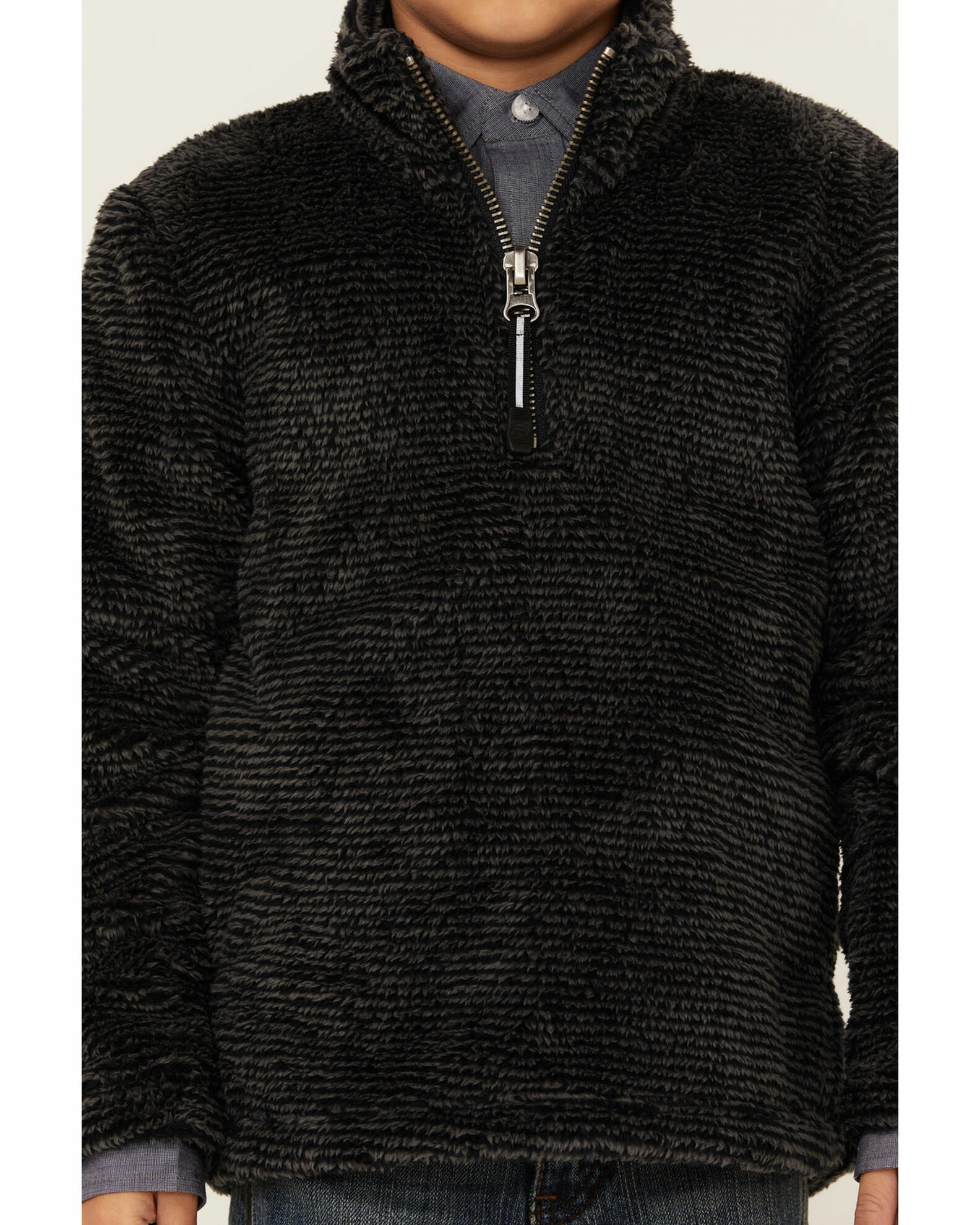 Roper Boys' Grey Polar Fleece 1/4 Zip Front Pullover 4 Roper Boys' Grey Polar Fleece 1/4 Zip Front Pullover - Image 2