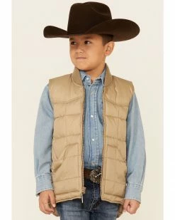 Roper Boys' Tan Rangewear Down Zip Front Vest  -Roper Shop 2000326192 280 P1 1