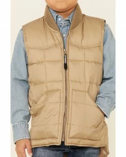 Roper Boys' Tan Rangewear Down Zip Front Vest  -Roper Shop 2000326192 280 P3