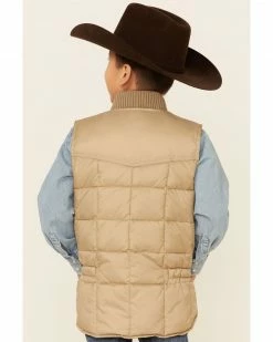 Roper Boys' Tan Rangewear Down Zip Front Vest  -Roper Shop 2000326192 280 P4