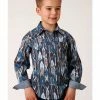 Roper Boys' West Made Midnight Southwestern Print Long Sleeve Western Shirt Blue 2 Roper Boys' West Made Midnight Southwestern Print Long Sleeve Western Shirt Blue -Roper Shop 2000326199 400 P1