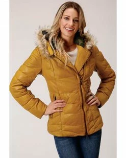 Roper Stetson Women's Gold Yellow Quilted Jacket 